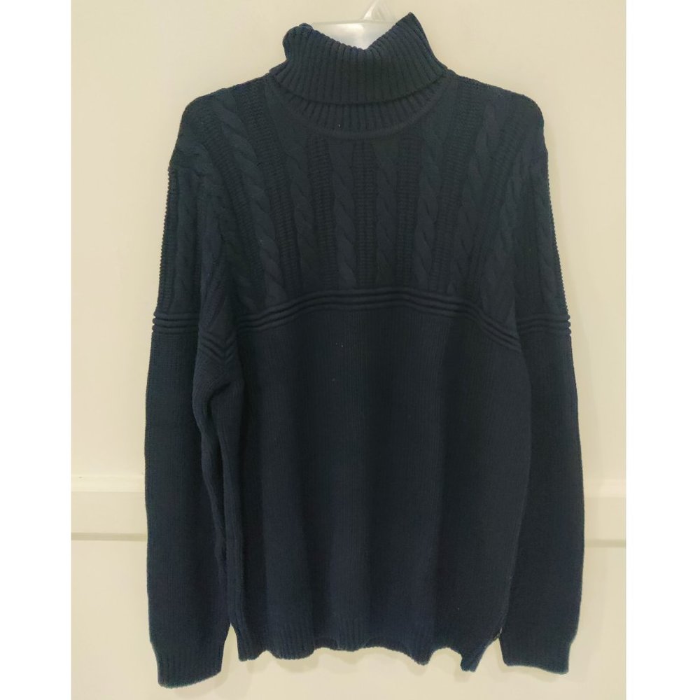 NWT Ted Baker London ROLLY Chunky Knit Roll Neck Sweater Navy Sz 3XL $240 3C512